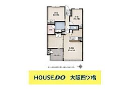 リバーガーデン四天王寺 2LDKの間取図画像