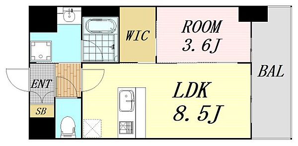 リヴェント福島 ｜大阪府大阪市福島区鷺洲3丁目(賃貸マンション1LDK・8階・31.79㎡)の写真 その2