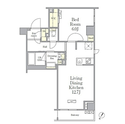 パークペルル池尻 1LDKの間取図画像