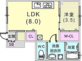 グラシア山本通II 101 ｜ 兵庫県神戸市中央区山本通4丁目18-21（賃貸アパート1LDK・1階・33.41㎡） その2