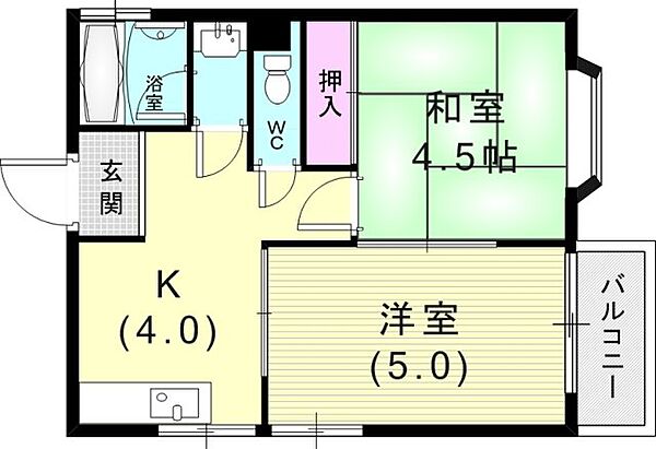 兵庫県神戸市兵庫区浜崎通(賃貸マンション2DK・3階・35.19㎡)の写真 その3