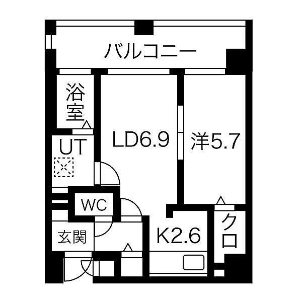 オタルベイサイドシティ8棟 906｜北海道小樽市築港(賃貸マンション1DK・9階・40.32㎡)の写真 その2