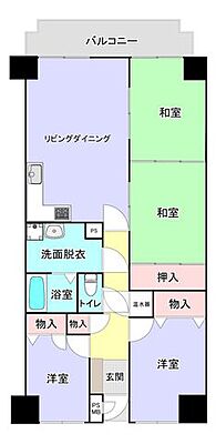 間取り 徳山河東マンション　5階部分 5階/-