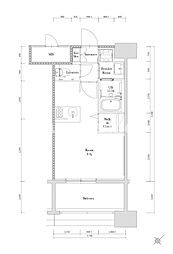 福岡市地下鉄空港線 東比恵駅 徒歩15分の賃貸マンション 5階ワンルームの間取り