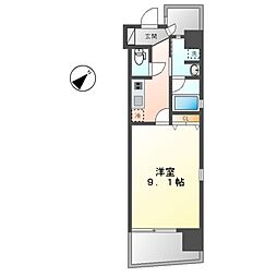 名古屋市営鶴舞線 鶴舞駅 徒歩11分の賃貸マンション 10階1Kの間取り