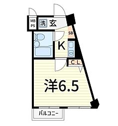 日神パレス立石第2 1Kの間取図画像