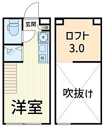 ハーモニーテラス西小岩5 ワンルームの間取図画像