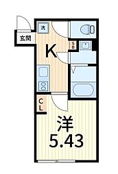 カインドネス金町 ワンルームの間取図画像