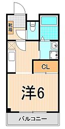 ムーンマリコ8 1Kの間取図画像