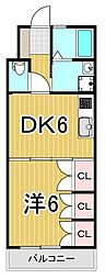 グレイスコート 1DKの間取図画像