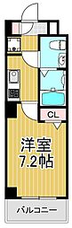 グランフォース立石 1Kの間取図画像