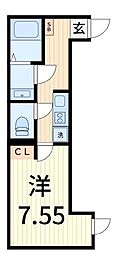 カインドネス亀有II 1Kの間取図画像