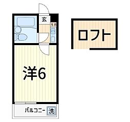 ジュネパレス柏第54 1Kの間取図画像