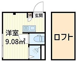 カハラ西小岩 ワンルームの間取図画像