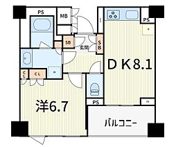 ボワエトワール立石 1DKの間取図画像