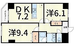 ネクサス立石 2DKの間取図画像