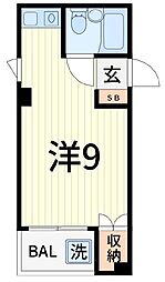コーポ栄光 ワンルームの間取図画像