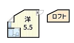 三光パレス ワンルームの間取図画像