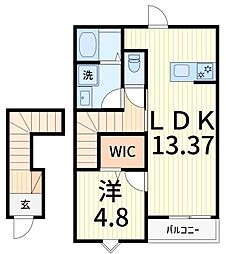 リーブルファイン葛飾西水元 202 2階1LDKの間取り