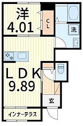 リーブルファイン葛飾西水元 104 1階1LDKの間取り