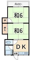 住吉コーポ 2DKの間取図画像