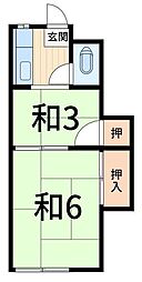 春美荘 2Kの間取図画像