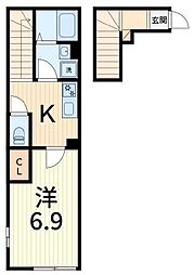 MIJAS　Kameari　ESTE 2階1Kの間取り