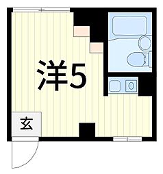 メゾン金町II 1階ワンルームの間取り