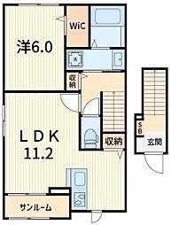 ハイムS 1階1LDKの間取り