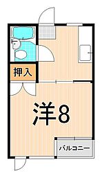 ヴィラグレイス亀有2 1Kの間取図画像