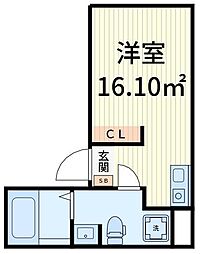 足立区中川1丁目マンション ワンルームの間取図画像