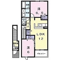 山口県山口市大内長野1496（賃貸アパート2LDK・2階・58.86㎡） その2