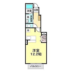 メゾン・ド・デフィ　Ｂ 1階ワンルームの間取り