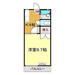 レジデンス荒瀬 1Kの間取図画像
