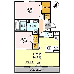 グランルミエール 2LDKの間取図画像