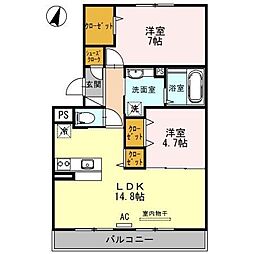 グランルミエール 2LDKの間取図画像
