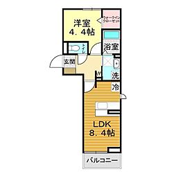 アイコート湯田温泉通り 1LDKの間取図画像