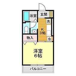 セジュールセト 1Kの間取図画像