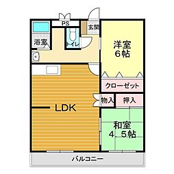 パークマンション西京 2LDKの間取図画像