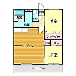 パークマンション西京 2LDKの間取図画像