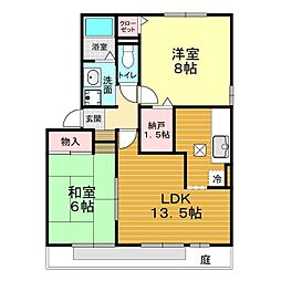 アメニティ殿山B 2LDKの間取図画像