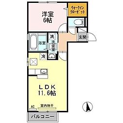 アガパンサスA 1LDKの間取図画像