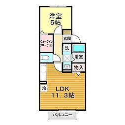 ポポラートK 1LDKの間取図画像
