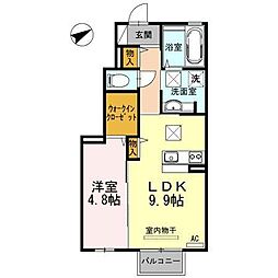 D-roomひまわり 1LDKの間取図画像