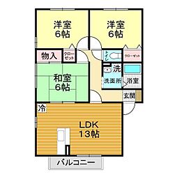 ウィルモア泉都町B 3LDKの間取図画像