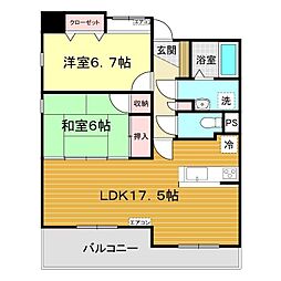 エルベノームくら 2LDKの間取図画像