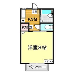 イトノハイツ平川 1Kの間取図画像