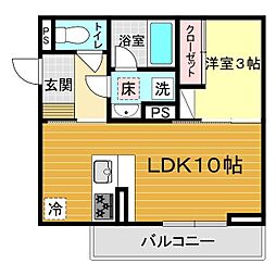 (仮称)ディアライズ旭通り B棟 1LDKの間取図画像