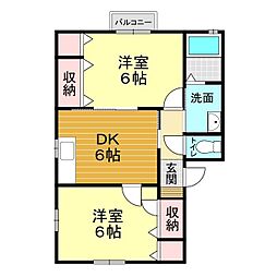 ハイランドクイーン 3DKの間取図画像