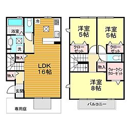 はぴねす一の坂川 3LDKの間取図画像